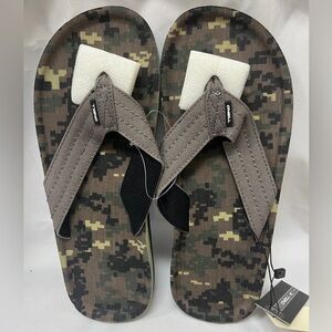O’Neill Men’s Chad Pattern Green AOP Flip Flop Sandals Size 9